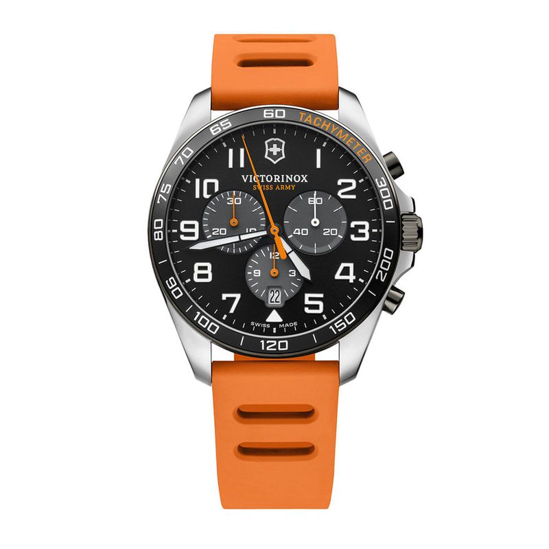 Reloj FieldForce Sport Chrono correa de caucho naranja dial negro Victorinox Victorinox Store Peru