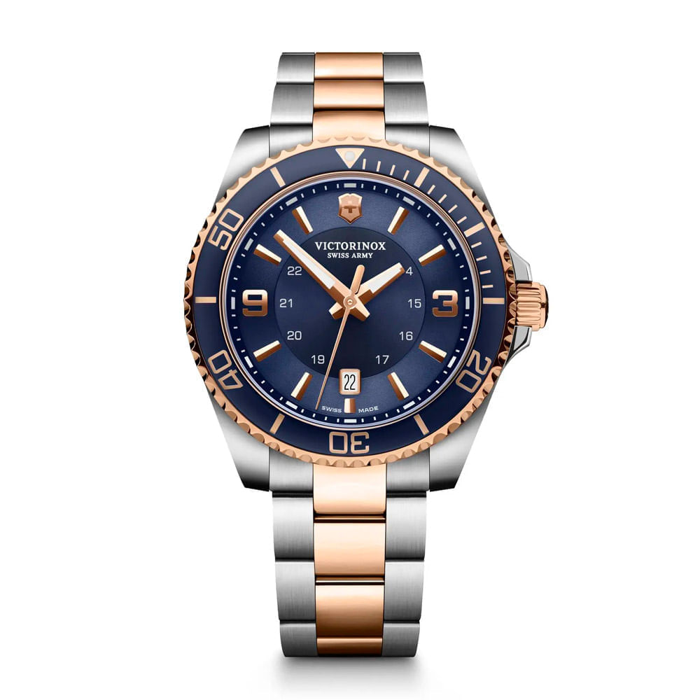 Reloj Maverick Large correa acero inoxidable bicolor dial azul Victorinox Victorinox Store Peru